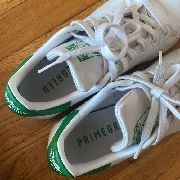 Adidas Stan Smith Primegreen White and Green Sneakers Size 5.5 - Picture 7 of 11